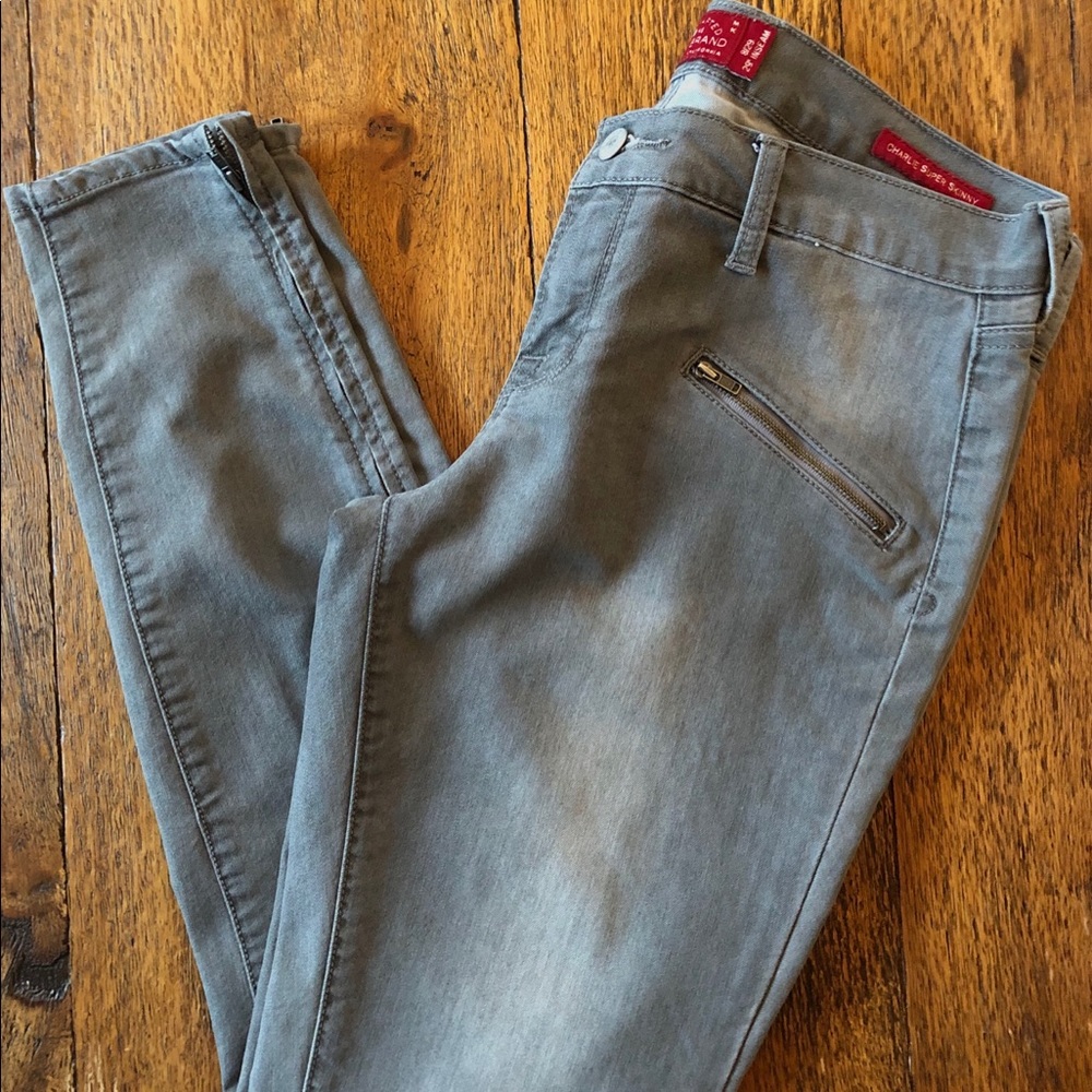Lucky Brand Charlie Super Skinny Gray Jeans Size 8